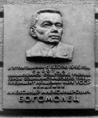 Фото меморіальної дошки О.О.Богомольцю