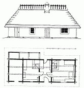 Хата в с. Гряда, Львівщина. Фасад і план
