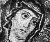 Голова богоматері. Мозаїка Софійського…