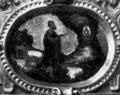 Святий перед іконою богоматері