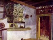 Інтер’єр гуцульської хати. Акварель…