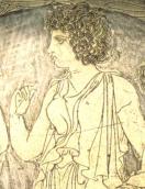 Півпостать жінки посередині