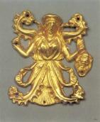 Пластина: змієнога крилата богиня