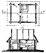 Хата. План і поздовжній розріз
