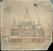 1926 р. Бічний фасад церкви. Проект