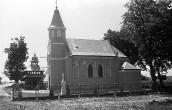 1989 р. Дзвіниця і костел. Вигляд з…